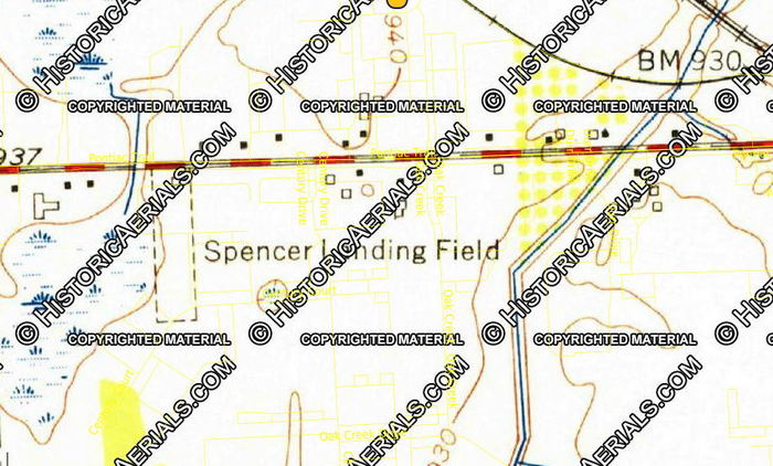 Spencer Landing Field - 1955 Topo